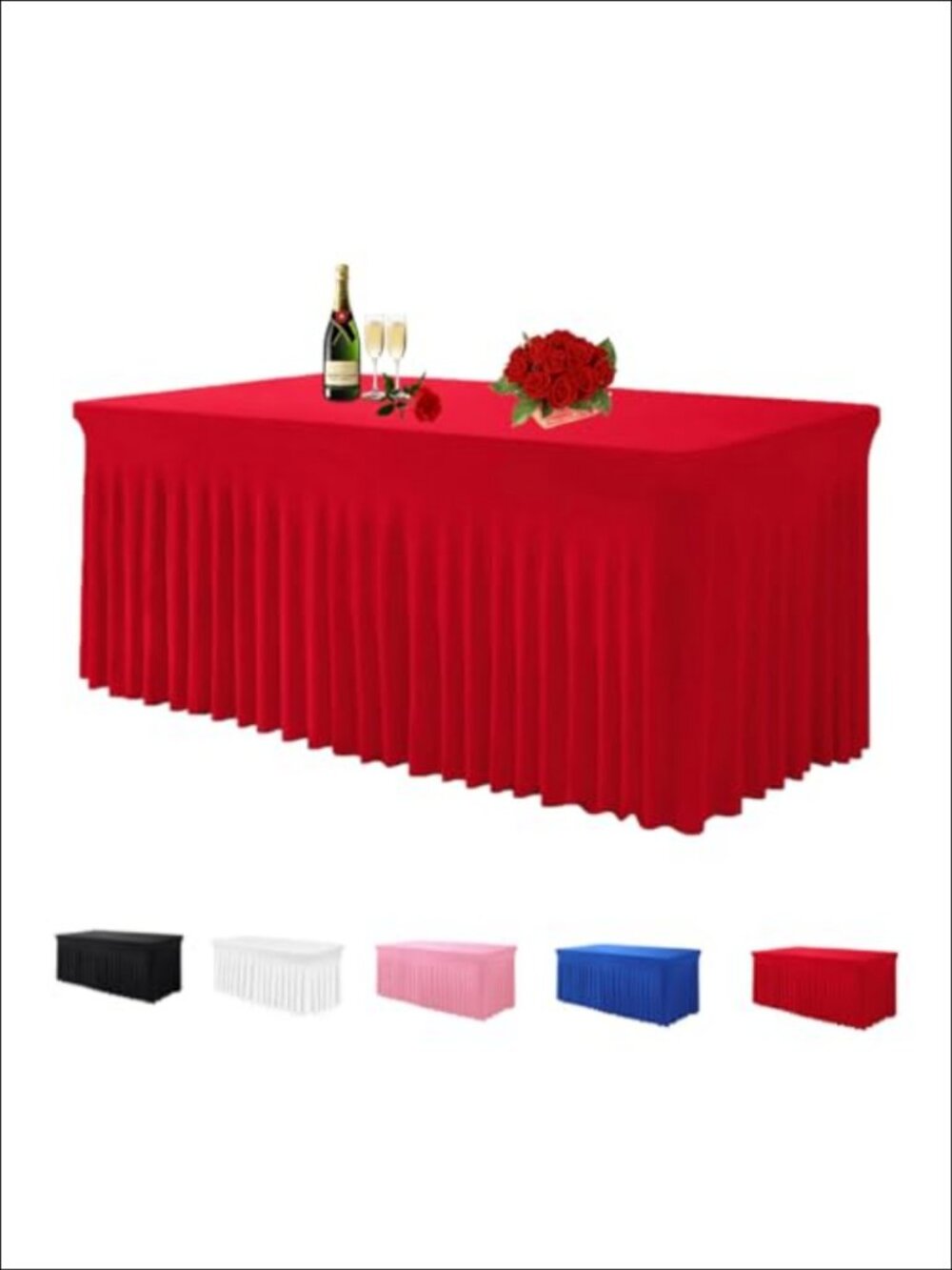 Spandex Tablecloth for 6FT Rectangle Table Fitted Table Skirt